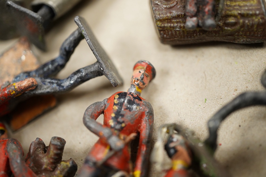 A scarce Heyde Guard Camp, comprising of twenty-two early 20th century 50mm lead soldiers